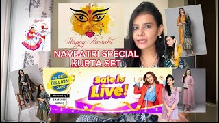 FLIPKART ETHNIC WEAR FOR NAVRATRI SPECIAL  KURTA SET WITH DUPATTA UNDER Rs 800  KURTA SET HAUL❤️ [upl. by Imarej]