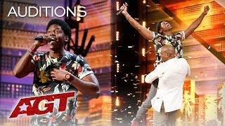 Golden Buzzer Joseph Allen Leaves Exciting Footprint With Original Song  Americas Got Talent 2019 [upl. by Hirai]