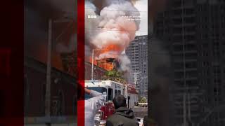 Chiles first Catholic church destroyed in fire Catholic Church Chile BBCNews [upl. by Sinnaiy]