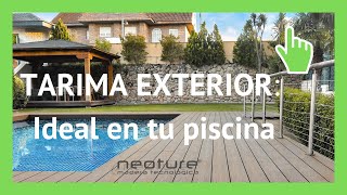 ⭐ TARIMA EXTERIOR✅ Como revestir en suelo de una PISCINA con tarima tecnológica de composite [upl. by Essirahs]