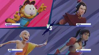 Garfield Vs Korra Vs Azula Vs Aang  Nick All Star Brawl 2 [upl. by Etnaed522]