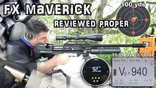 FX Maverick 25 Air Rifle Review  50 amp 100 Yard Accuracy TEST  Tuned  Regulated PCP Airgun [upl. by Fifine]