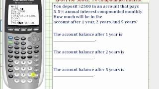 Ex TI84 TVM Solver  Future Value with Compounded Interest [upl. by Wilfreda152]