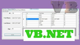 VBNET  How To Update Selected DataGridView Row With TextBox Using VBNET  With Source Code [upl. by Ardnuhsed512]