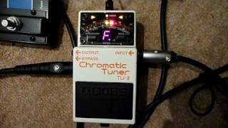 Boss TU2 Chromatic Tuner Demonstration Tuning an 8 String Guitar [upl. by Henriques427]