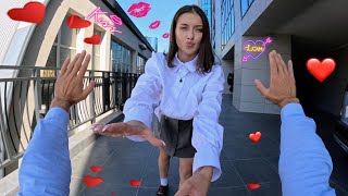 STUDENT GIRL IN LOVE WANTS TO KISS ME FORCEFULLY Romantic ParkourPOV Love Story [upl. by Leinto]