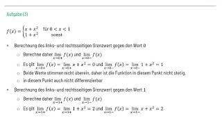 Aufgabe zur Stetigkeit Differenzierbarkeit [upl. by Ainaznat]