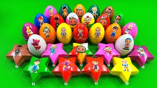 Rainbows Eggs 🌈 Cleaning Pinkfong in Stars with Rainbow SLIME Colorful Satisfying ASMR [upl. by Soulier15]