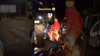 Reactions🤪🤪🤪🤭  reaction cutegirl shorts bike rider scooty mt15 funny helmet bike [upl. by Defant]