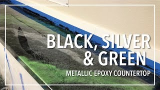 Black amp Green Apple Metallic Epoxy Countertop [upl. by Hnahym]