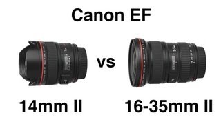 Canon EF 14mm II vs 1635mm II wide angle lens comparison [upl. by Enytsirk]