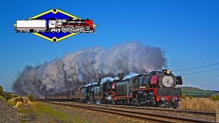 TRIPLE HEADED STEAM LOCOMOTIVES  Trains Australia [upl. by Shellans]