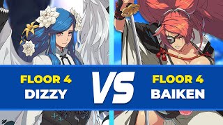 GGST Floor 4 ▶ Dizzy vs Baiken  Low Level Gameplay [upl. by Iosep]