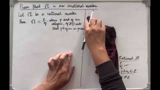 Proving sq root of 2 is an irrational numbermethod1 Type 1 [upl. by Sisson]