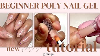 💅BEGINNER POLY NAIL GEL TUTORIAL How To Do Nail Extensions Using GLOWTIPS Poly Nail Gel CC [upl. by Prudi]