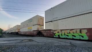 BNSF 7443 hits the grade with the southbound Intermodal in Apison [upl. by Eicram]