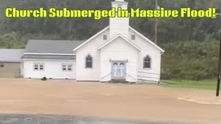 Church Flooded by Overflowing River in the Heart of Tropical Storm Helene 🌧️⚡ [upl. by Aniral]