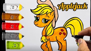 How to Draw Applejack from My Little Pony  step by step drawing [upl. by Yak505]