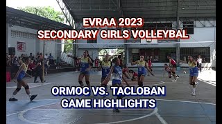 Ormoc vs Tacloban Secondary Girls VolleyballEVRAA2023 [upl. by Sitruk]