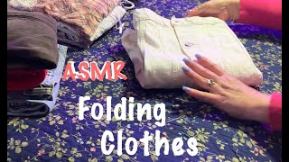 ASMR Request No talking Folding clothes with buttons zippers eye hooks snaps Turn up volume [upl. by Niarb]