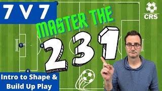 7v7 Soccer 231 Formation Intro to Shape and Build Up Play [upl. by Aidnyl984]