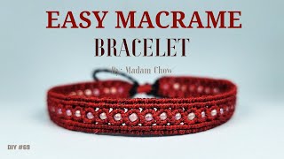 Macrame Tutorial  How To Make Bracelet With Micro Beads [upl. by Gordy]