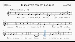 Si Mes Vers Avaient Des Ailes Hahn  C Major  70 bpm  SingAlong [upl. by Tivad]