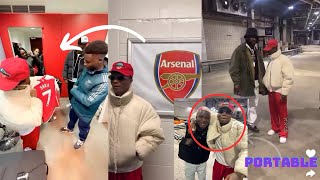 Wizkid Meets Bukayo Saka Skepta And Portable In London England  Arsenal vs Liverpool 31 Game [upl. by Eulalee]