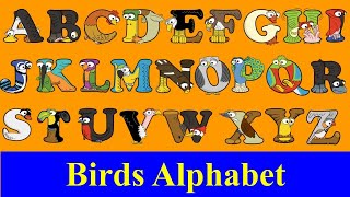 Birds AZ for kids  Alphabetimals ABC  Alphabet Animals AZ  ABC Bird flashcards  az birds name [upl. by Bernarr81]