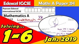 Edexcel IGCSE Maths A  January 2019 Paper 2H  Questions 16 Walkthrough 4MA1 [upl. by Proctor]