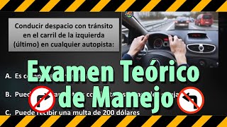 Examen Teórico de Manejo 2024 1 Preguntas y Respuestas para Licencia de Conducir en Español [upl. by Jamnes]