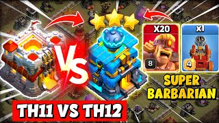 TH11 VS TH12 War Attack Strategy 2024  Th11 VS Th12 Max Attack Strategy Clash of Clans [upl. by Notsniw]