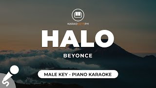 Halo  Beyonce Male Key  Piano Karaoke [upl. by Oiratnom]