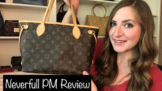 REVIEW Louis Vuitton Neverfull PM What Fits Mod Shots MM Comparison [upl. by Oyek]