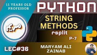 Python String Rstrip Method Lec36 [upl. by Enoryt689]