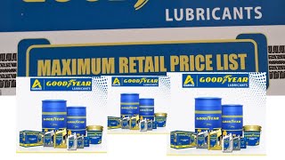 GOODYEAR LUBRICANTSMaximumretailpricelistautomobile 2024 [upl. by Ojok]