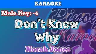 Dont Know Why by Norah Jones Karaoke  Male Key  4 [upl. by Heyer381]