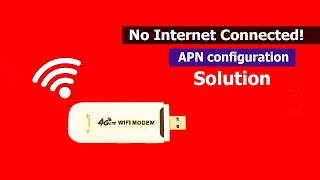 4G USB WIFI Modem no internet access Solution  4G USB WIFI Modem APN configuration [upl. by Yoong]