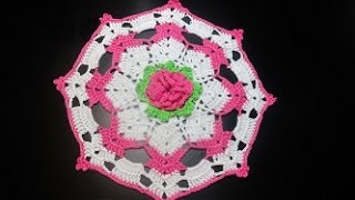 Crochet Uncinetto Centrino Fiore di Ciliegio [upl. by Nwahsed]