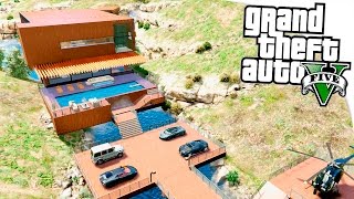 GTA 5 Моды Вилла на водопаде  Роскошная вилла ✅ [upl. by Nylareg]