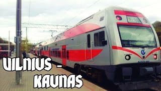 ★ Lithuania train ride ★ Vilnius to Kaunas DoubleDecker Full route  60p HD [upl. by Eitac]