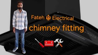 kitchen mein chimney fitting kaise karen how to chimney installation Fateh ☬ electrical [upl. by Osrit]