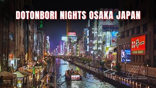 FAMOUS Dotonbori Street Area in Osaka Japan on a Rainy Night  Japan Must Visit Destination [upl. by Sivrat]