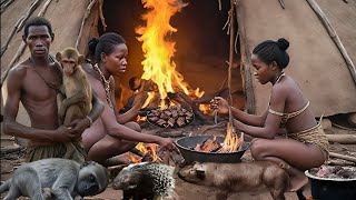 COMENDO MACACOS 🐒  Com a Tribo Hadzabe  terra Hadza Documentário Hadzabe [upl. by Sundstrom]