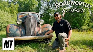 Abandoned 1937 Chevrolet Deluxe Has Been Sitting for 25 Years  Roadworthy Rescues [upl. by Ahsimek]