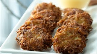 Best Ever Potato Latkes Potato Pancakes Recipe [upl. by Kcirdneked]