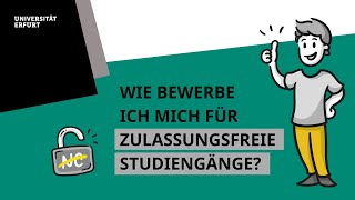 Wie bewerbe ich mich für zulassungsfreie Studiengänge BachelorStudium an der Uni Erfurt [upl. by Madelyn]