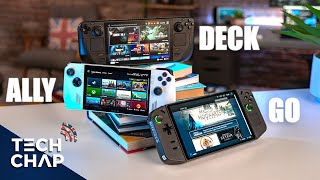 Steam Deck OLED vs ROG Ally vs Legion Go  BEST Gaming Handheld in 2024 [upl. by Notsrik972]