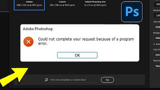 Could not complete your request because of a program error in Photoshop  How To Fix Adobe Error ✅ [upl. by Lancelot]