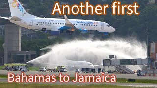 Bahamas air inaugural flight 🇯🇲 airplane spotting Montego Bay Jamaica [upl. by Rubia903]